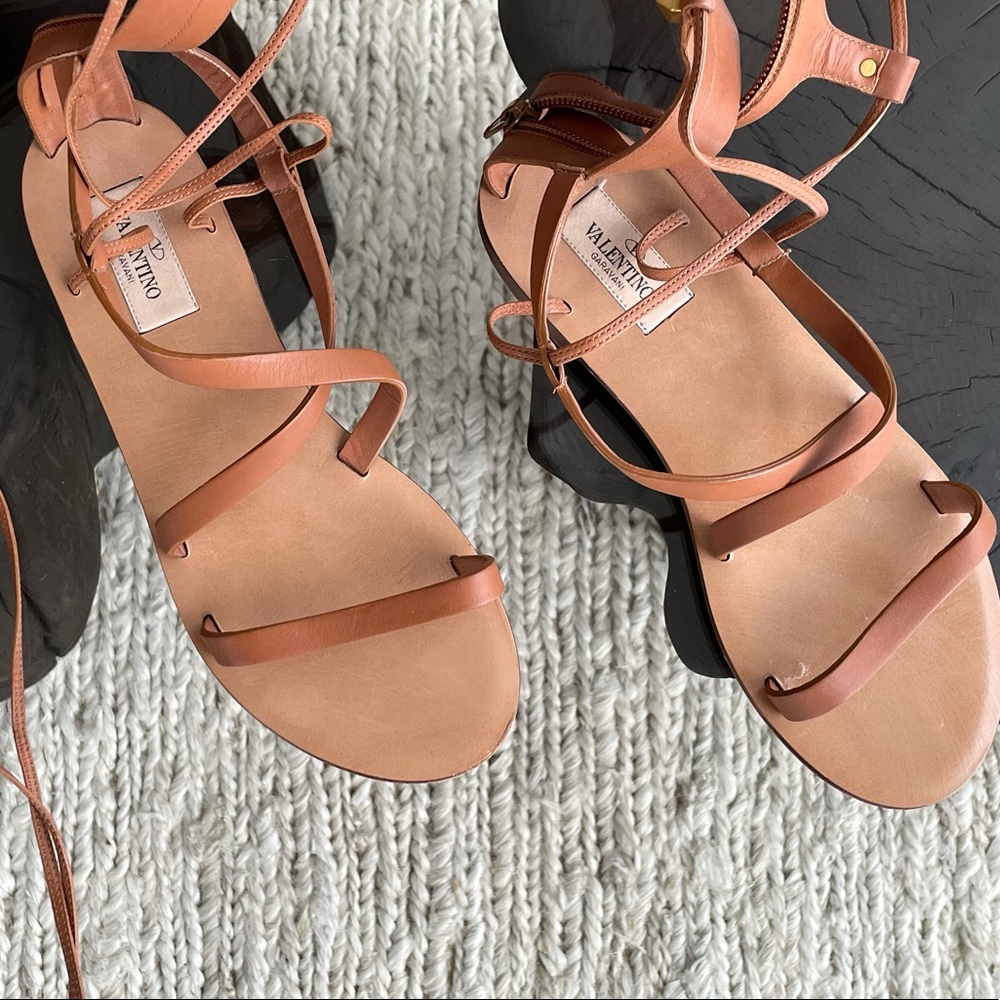 SOLD Valentino Rockstud Knee High Gladiator Flat Sandal size 36